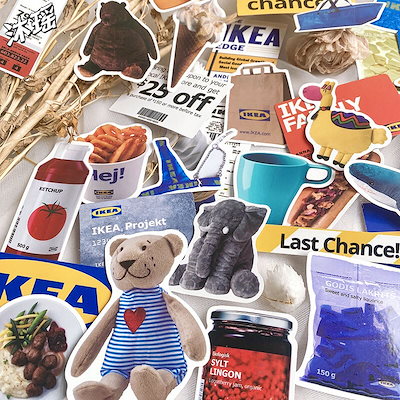 Qoo10] IKEAステッカー 40枚入り シール : 文具