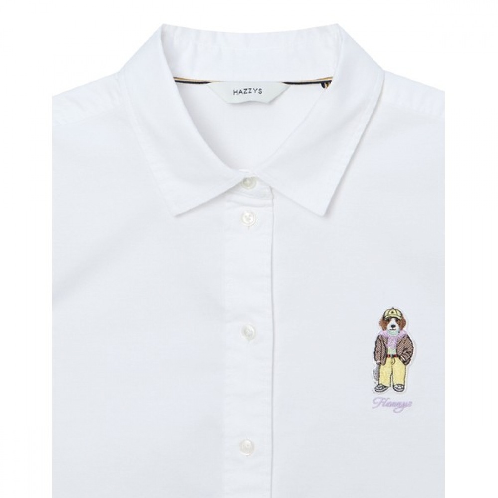 (ヘッジスレディース) 25SS ハリーロゴオックスフォードシャツホワイト HSSH5B205WT (ヘッジスレディース) 25SS ハリーロゴオックスフォードシャツホワイト HSSH5B205WT