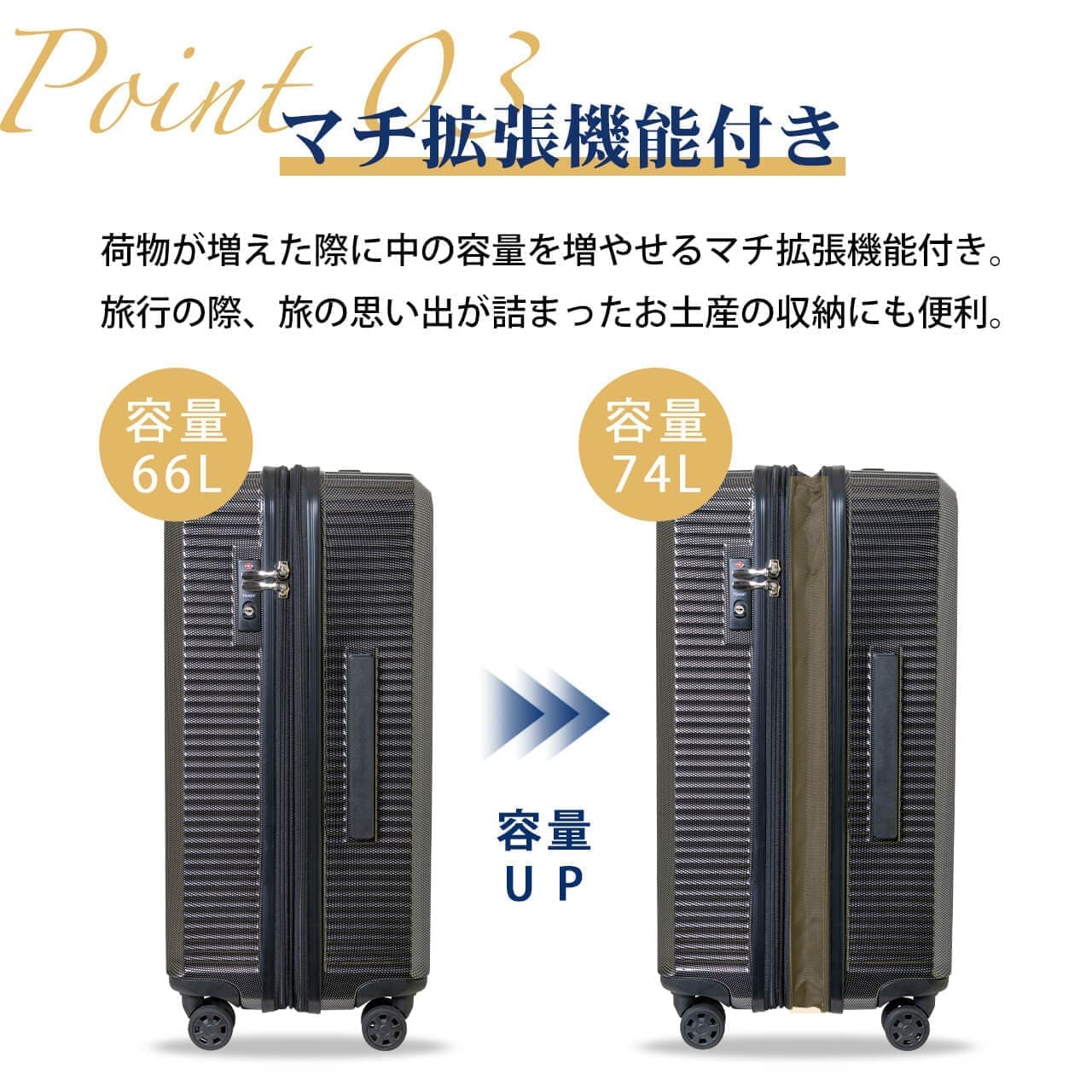 正規品 スーツケース Mサイズ キャリーバッグ キャリーケース メンズ レディース 66-74L ハードケース ファスナー 4～6泊 容量拡張 軽量 旅行 大容量 おすすめ おしゃれ ブランド
