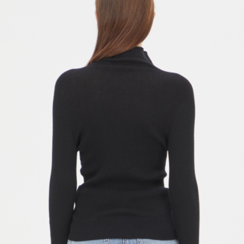 (シスレー) シスレーホールガーメントウールニットプルオーバー SAKPC1461_BK