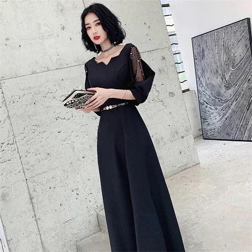 パーティードレスパーティードレス 結婚式 ウエディング 大人 成人式 黒 安い 上品 お呼ばれ 食事会 二次会 20代 30代韓国ファッション