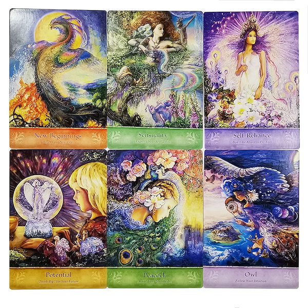 タロットカードオラクルカード Qoo10] 12*8.3 神秘的な知恵のオラクルカー