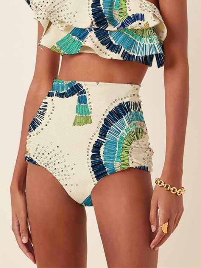 刺繍入り水着,アシンメトリー,ベアショルダー,ツーピース,セクシー,ハイウエスト,シームレス,クイッ 刺繍入り水着,アシンメトリー,ベアショルダー,ツーピース,セクシー,ハイウエスト,シームレス,クイッ