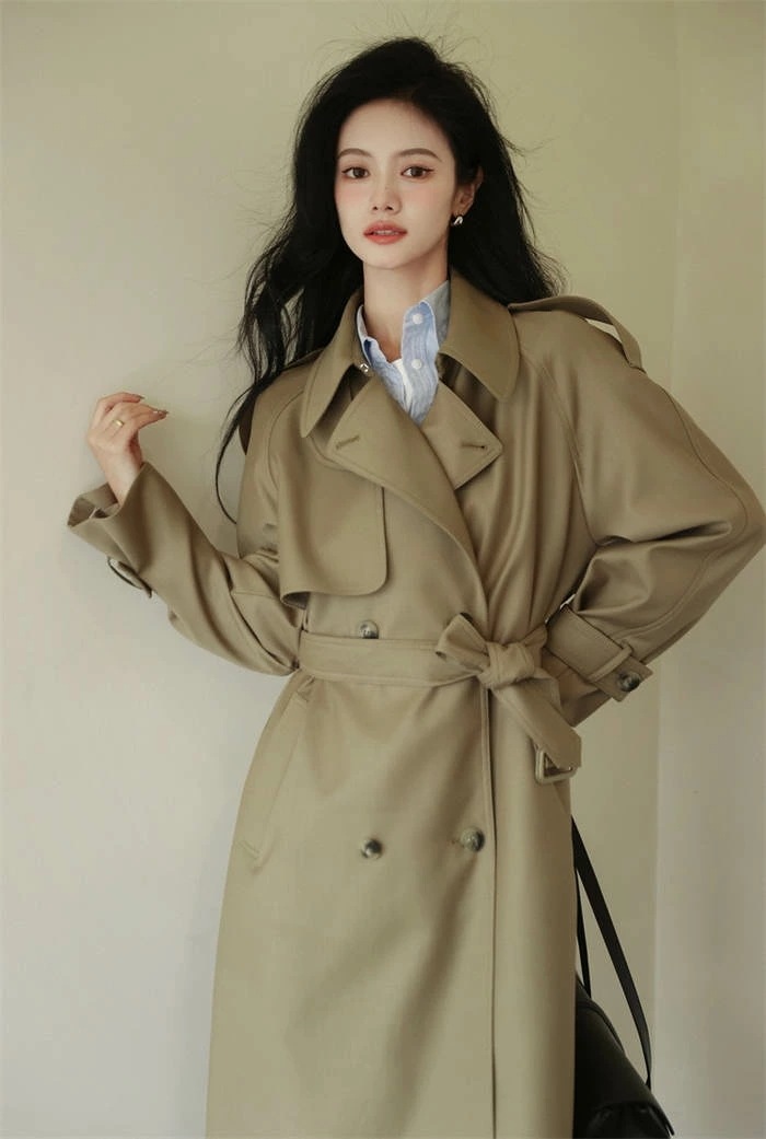 トレンチコート ロング スプリングコート アウター チェスターコート レディース ロング ロングコート トレンチ スプリング ミモレ丈 裏地 ポケット ミセス 高級感 上品 春物 通勤 デート 服装