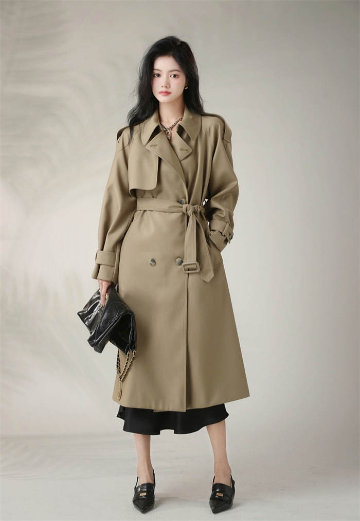 トレンチコート ロング スプリングコート アウター チェスターコート レディース ロング ロングコート トレンチ スプリング ミモレ丈 裏地 ポケット ミセス 高級感 上品 春物 通勤 デート 服装