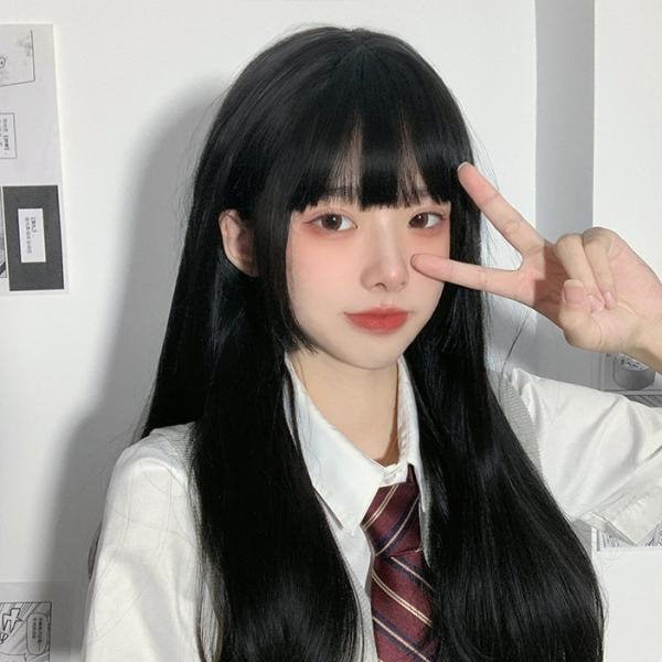 Qoo10] ウィッグ 学生かつら黒かわいい女子高校生