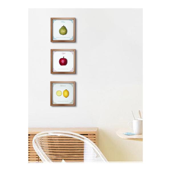 ファブリックパネル アートフレーム 飾り 洋ナシ なし 梨 3D 壁掛け ウォールデコレーション 22x22cm