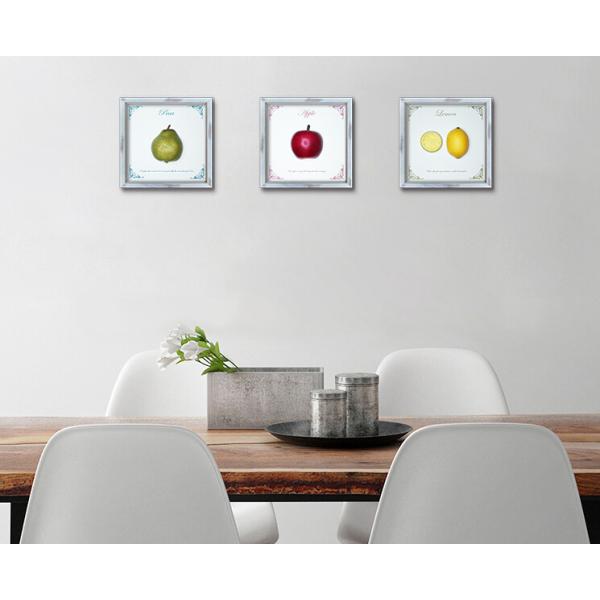 ファブリックパネル アートフレーム 飾り 洋ナシ なし 梨 3D 壁掛け ウォールデコレーション 22x22cm