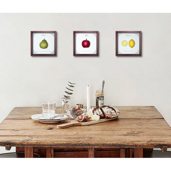 ファブリックパネル アートフレーム 飾り 洋ナシ なし 梨 3D 壁掛け ウォールデコレーション 22x22cm