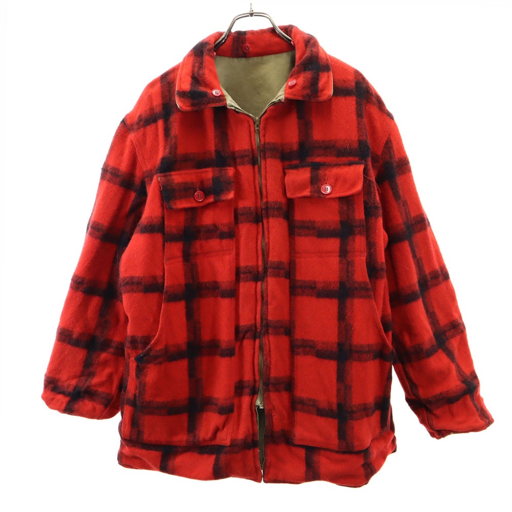 ファルコンブランド 50s 60s カナダ製 ヴィンテージ リバーシブル ハンティングジャケット オリーブ FALCON BRAND WOODS メンズ ファルコンブランド 50s 60s カナダ製 ヴィンテージ リバーシブル ハンティングジャケット オリーブ FALCON BRAND WOODS メンズ