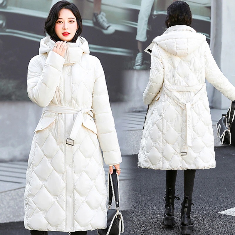 作登場ダウンコートレディースロング丈フード付きロングコート中綿ジャケット厚暖かいコート暖かい防寒寒さ対策ゆったり着痩