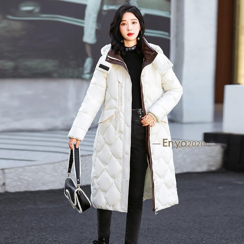 作登場ダウンコートレディースロング丈フード付きロングコート中綿ジャケット厚暖かいコート暖かい防寒寒さ対策ゆったり着痩