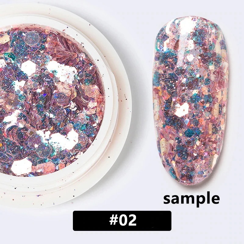 ネイル グリッター ホログラム ネイルパーツ ラメ ホロ グリッター オーロラ ミックス ヘキサゴン ドット ジェル セルフネイル 薄型 メタリック レジン アートcc149