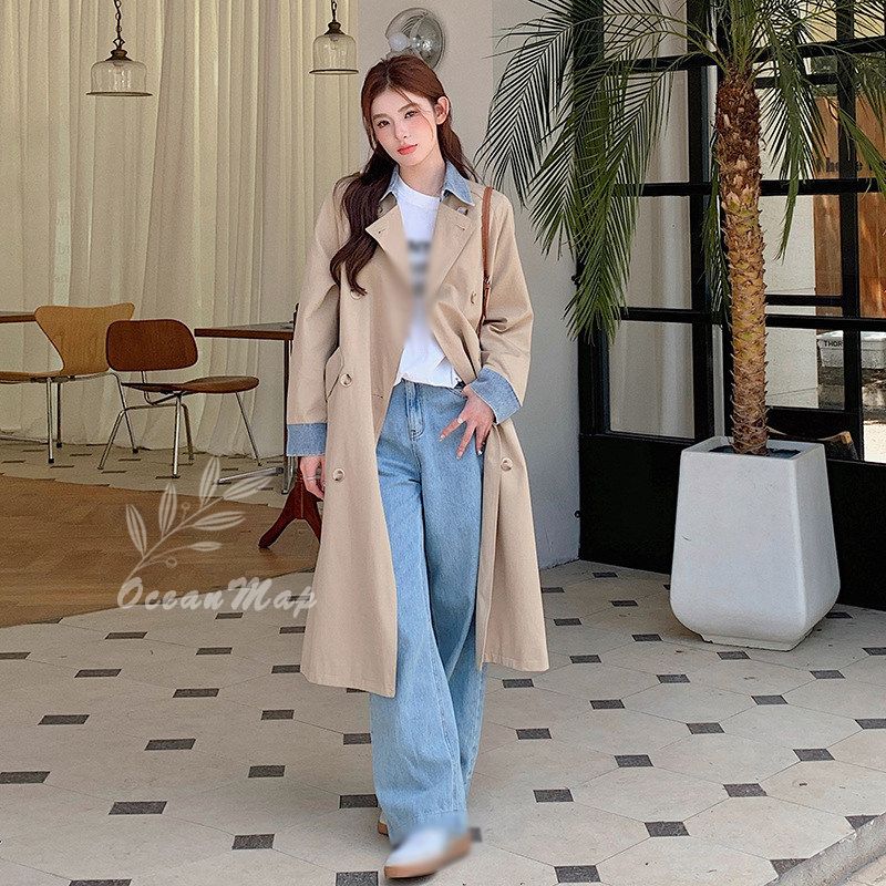 トレンチコート レディース スプリングコート ロングコート 春コート レディース コート 春服 ガウンコート OL スタイル コート アウター 大きいサイズ ロング丈 アウター 着痩せ 通勤 通学 ベ