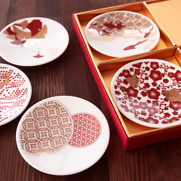 Qoo10] 朱金豆皿 5枚揃 豆皿 コレクション お