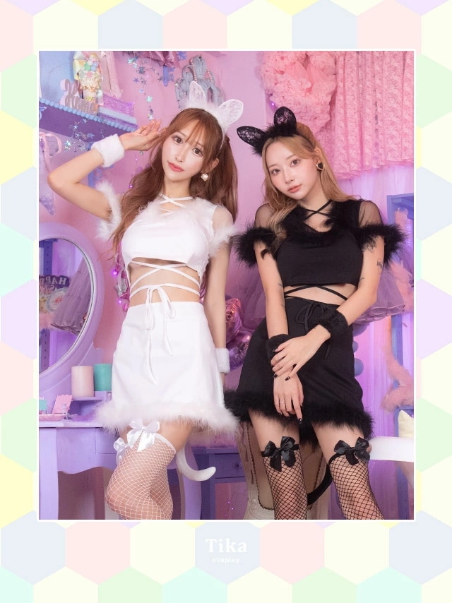 Tikaハロウィンコスプレ 猫 ネコ 猫耳 セクシー 衣装 仮装 セット