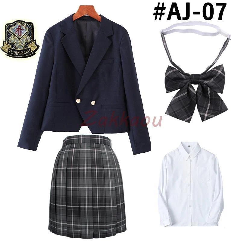 女子高生 制服 5点セット スーツ フォーマル 学生服 女子高校 上下セット ジャケット ネクタイ バッジ スカート シャツ 女の子 スーツ 入学式 卒業式 コスプレ