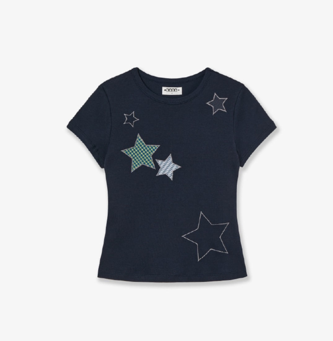 【aeae】 CHECK STAR TEE : 3COLORS
