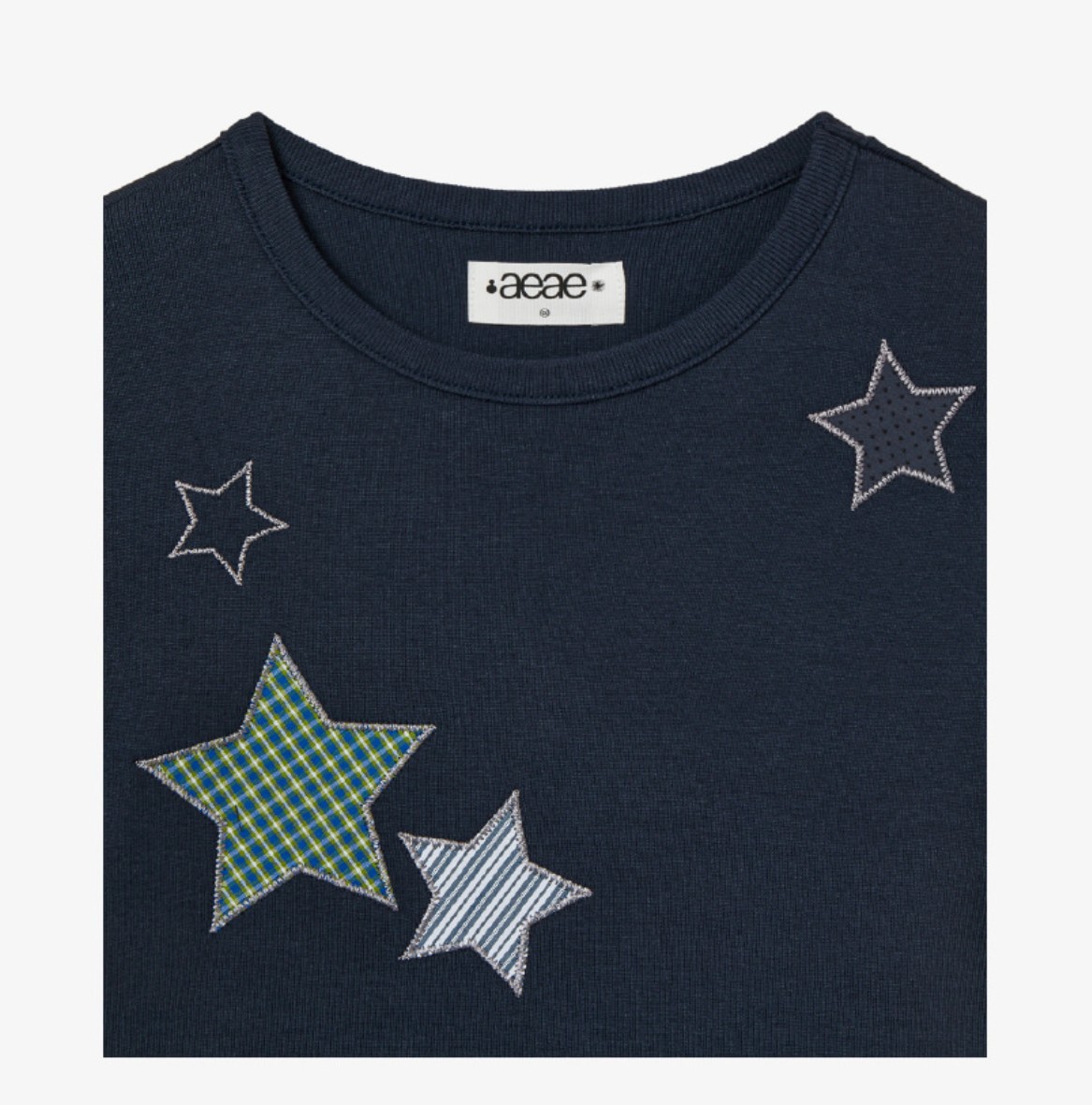 【aeae】 CHECK STAR TEE : 3COLORS