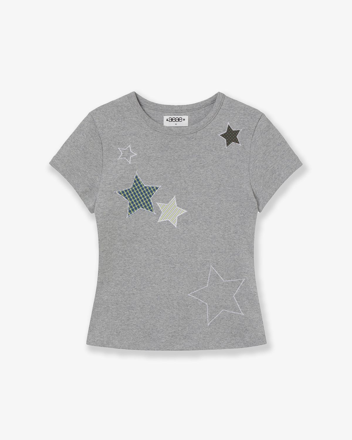 【aeae】 CHECK STAR TEE : 3COLORS