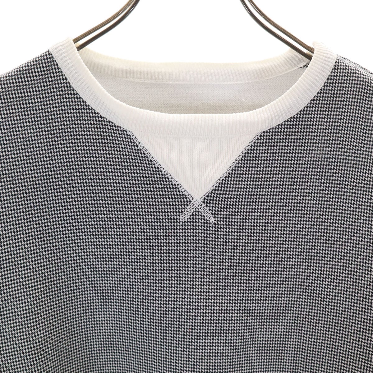 Sacai サカイ 日本製 ハウンドトゥース柄 長袖 ボンディング加工