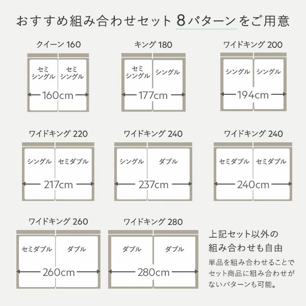 ベッド ワイドキング 240(S+D) ベッドフレームのみ ホワイト 連結 高さ調整 棚付 コンセント すのこ 木製 ベッド ワイドキング 240(S+D) ベッドフレームのみ ホワイト 連結 高さ調整 棚付 コンセント すのこ 木製