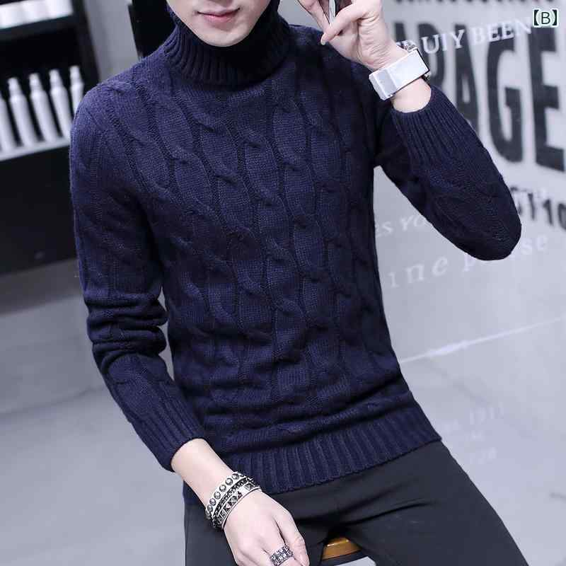 メンズ ファッション 服 オシャレ シンプル 大人 かっこいい 大きいサイズ ストリート 紳士服 冬 タートルネック セーター 韓国スタイル 厚手 スリム 白
