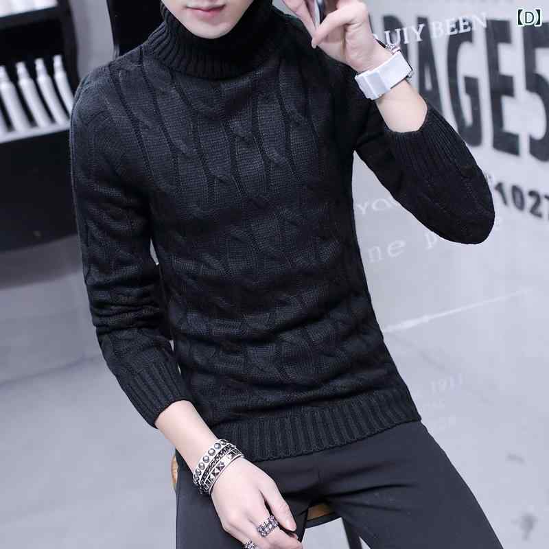 メンズ ファッション 服 オシャレ シンプル 大人 かっこいい 大きいサイズ ストリート 紳士服 冬 タートルネック セーター 韓国スタイル 厚手 スリム 白