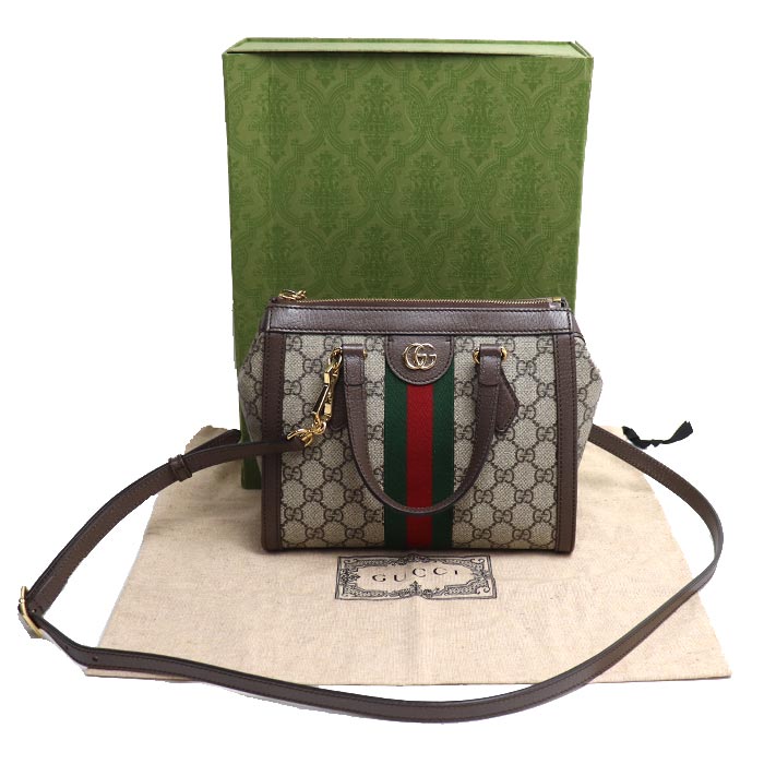 GUCCI グッチ オフィディア GG スモール トートバッグ 2Wayショルダーバッグ ブラウン ベージュ/エボニー 547551 K05NB 8745 レディース 中古