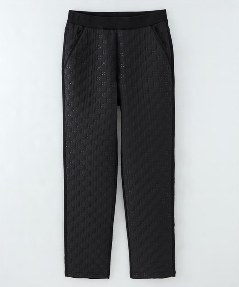 クロップド・カプリパンツ シニアファッション エンボス加工中綿入りパンツ クロップド・カプリパンツ シニアファッション エンボス加工中綿入りパンツ