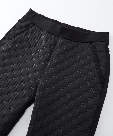 クロップド・カプリパンツ シニアファッション エンボス加工中綿入りパンツ クロップド・カプリパンツ シニアファッション エンボス加工中綿入りパンツ