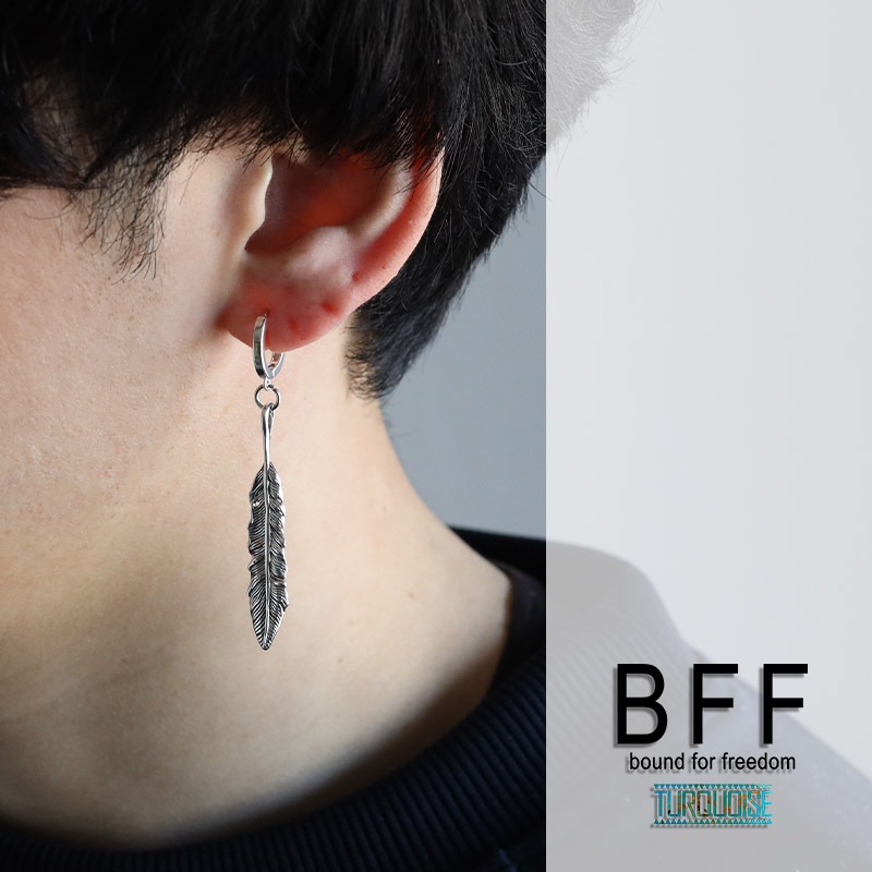 BFF S925 フェザーフープピアス [bffes008]