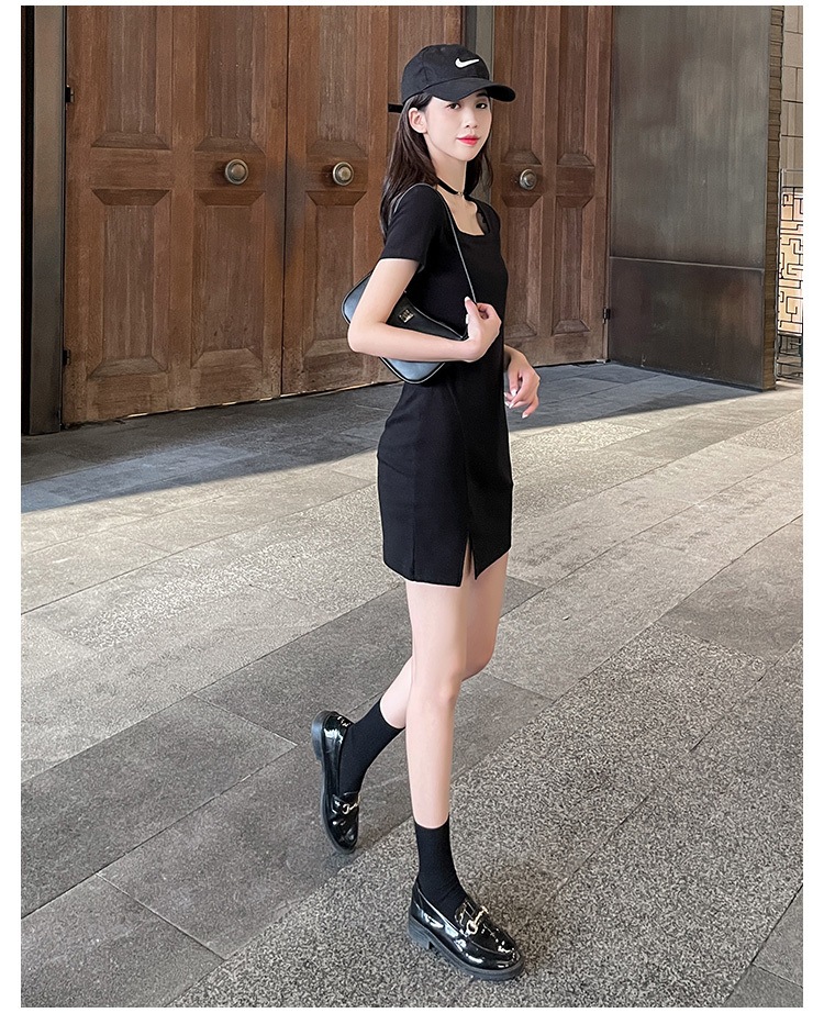 ワンピース ドレス レディース ショート スリット 半袖 スクエアネック スリム かわいい 大人可愛い きれいめ シンプル カジュアル 大人 上品 おしゃれ 無地 夏 デート お出かけ ブラック ワンピース ドレス レディース ショート スリット 半袖 スクエアネック スリム かわいい 大人可愛い きれいめ シンプル カジュアル 大人 上品 おしゃれ 無地 夏 デート お出かけ ブラック