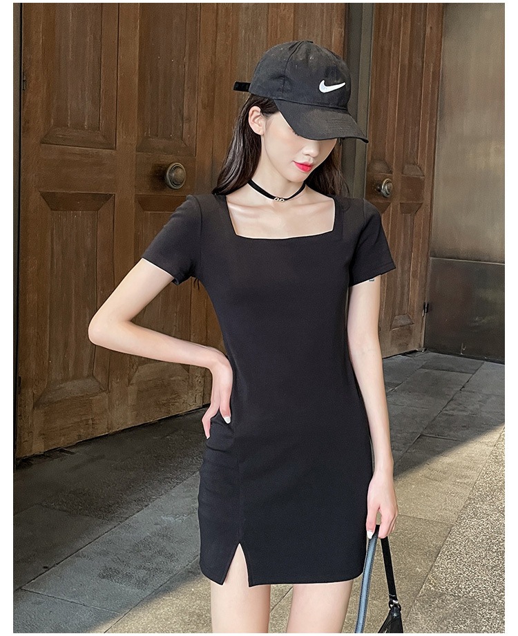 ワンピース ドレス レディース ショート スリット 半袖 スクエアネック スリム かわいい 大人可愛い きれいめ シンプル カジュアル 大人 上品 おしゃれ 無地 夏 デート お出かけ ブラック ワンピース ドレス レディース ショート スリット 半袖 スクエアネック スリム かわいい 大人可愛い きれいめ シンプル カジュアル 大人 上品 おしゃれ 無地 夏 デート お出かけ ブラック