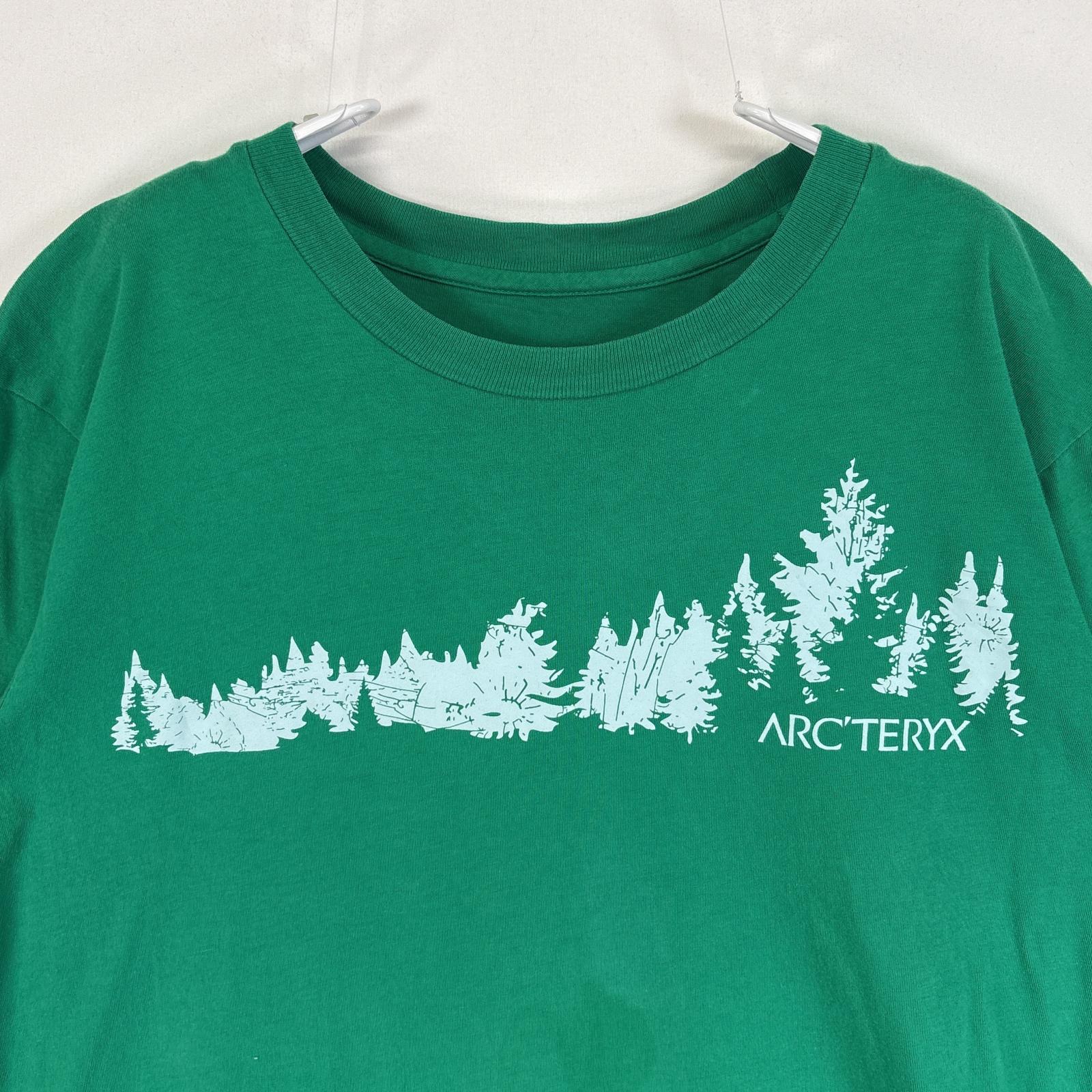 古着 半袖Tシャツ プリント ロゴ クルーネック M グリーン メンズ