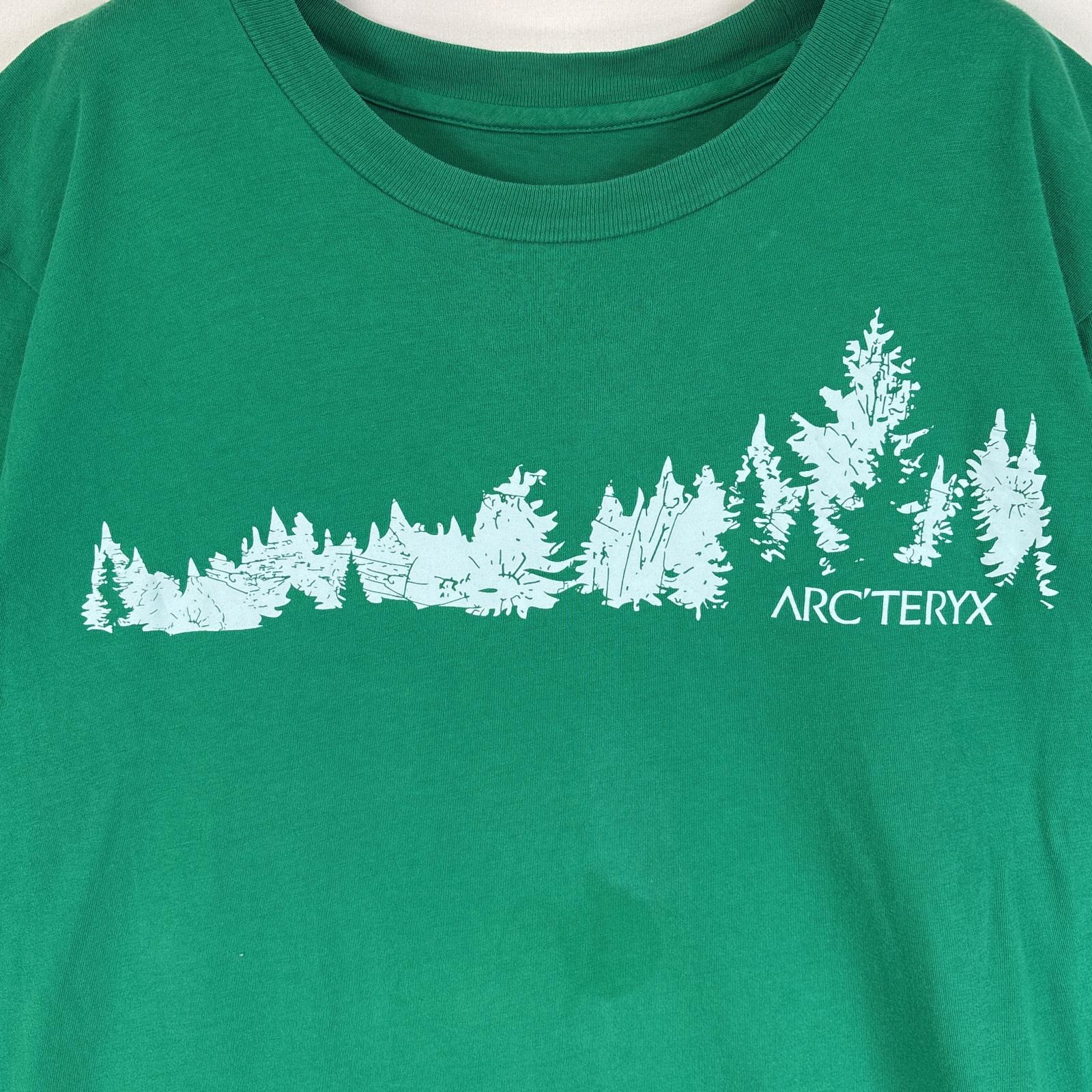 古着 半袖Tシャツ プリント ロゴ クルーネック M グリーン メンズ