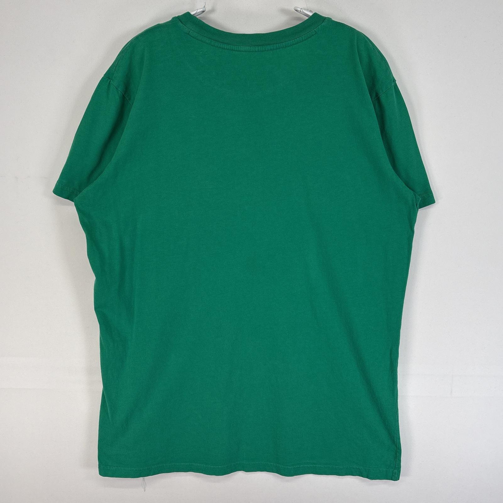 古着 半袖Tシャツ プリント ロゴ クルーネック M グリーン メンズ