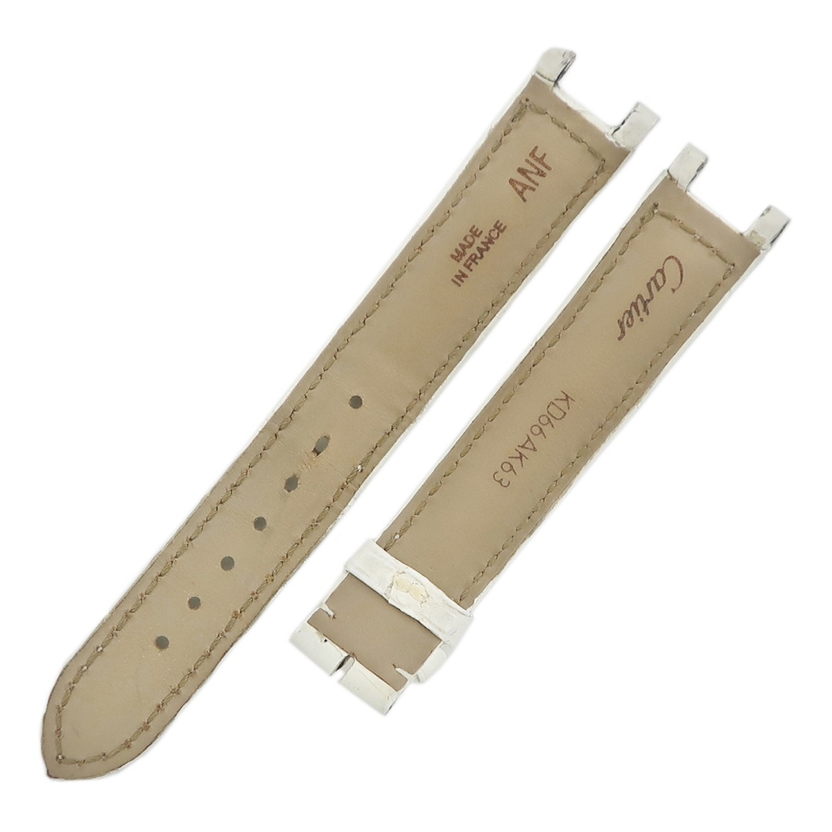 カルティエ Cartier 腕時計パーツ パシャ用 クロコバンド クロコダイル オフホワイト 純正 替え ベルト ストラップ 15mm 白 【中古】 カルティエ Cartier 腕時計パーツ パシャ用 クロコバンド クロコダイル オフホワイト 純正 替え ベルト ストラップ 15mm 白 【中古】