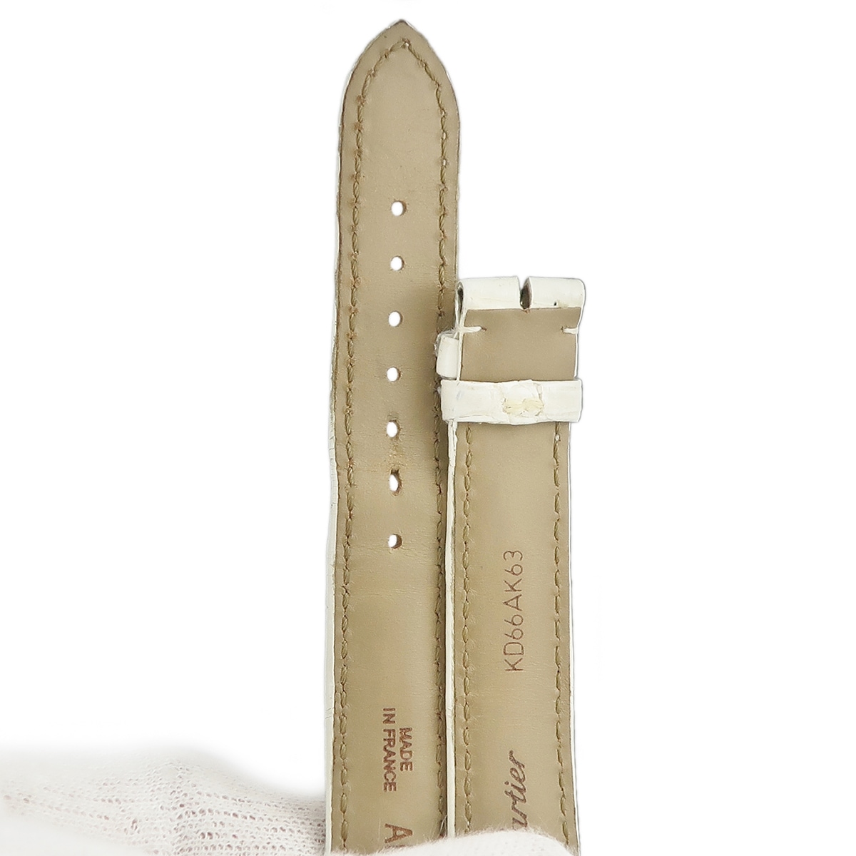 カルティエ Cartier 腕時計パーツ パシャ用 クロコバンド クロコダイル オフホワイト 純正 替え ベルト ストラップ 15mm 白 【中古】 カルティエ Cartier 腕時計パーツ パシャ用 クロコバンド クロコダイル オフホワイト 純正 替え ベルト ストラップ 15mm 白 【中古】