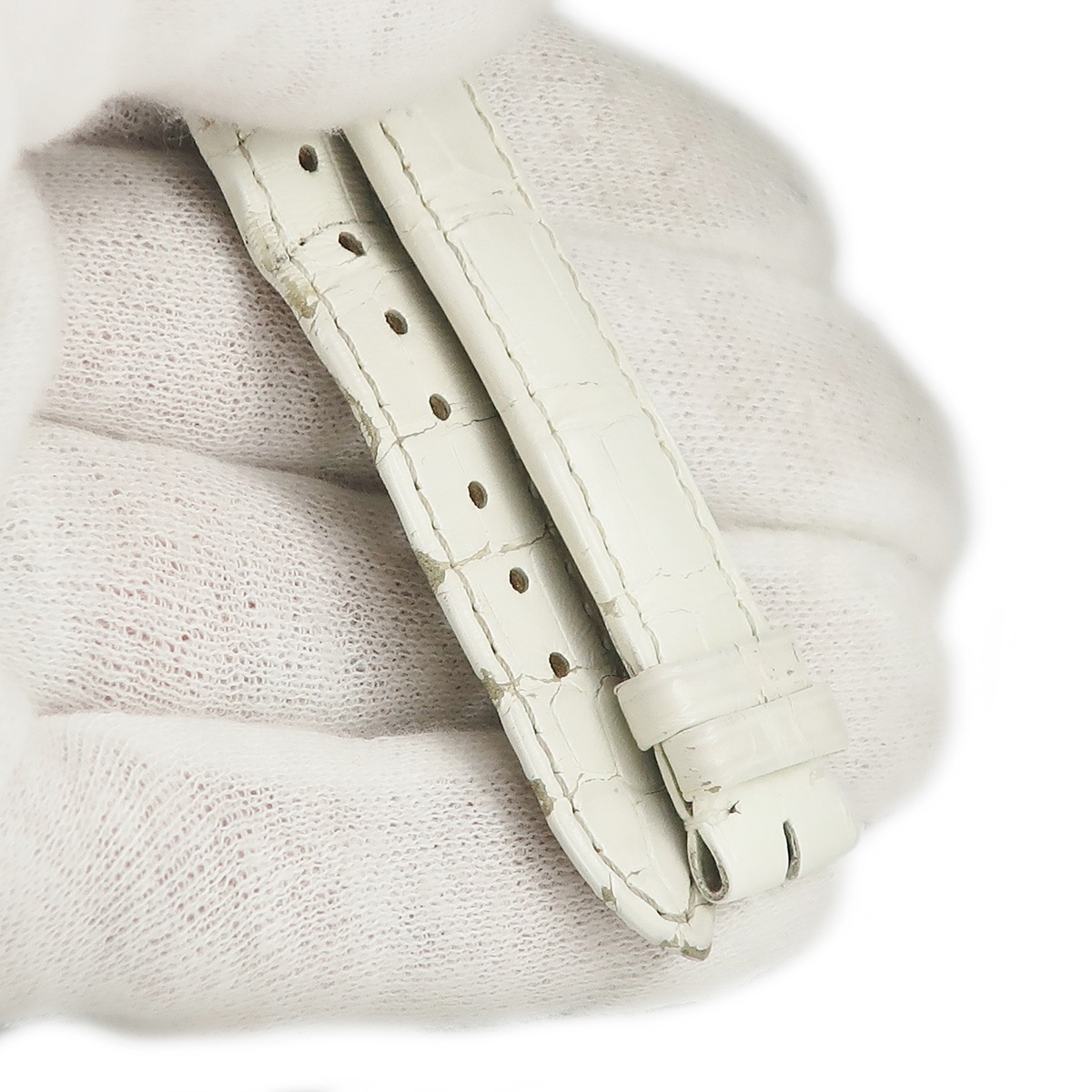 カルティエ Cartier 腕時計パーツ パシャ用 クロコバンド クロコダイル オフホワイト 純正 替え ベルト ストラップ 15mm 白 【中古】 カルティエ Cartier 腕時計パーツ パシャ用 クロコバンド クロコダイル オフホワイト 純正 替え ベルト ストラップ 15mm 白 【中古】