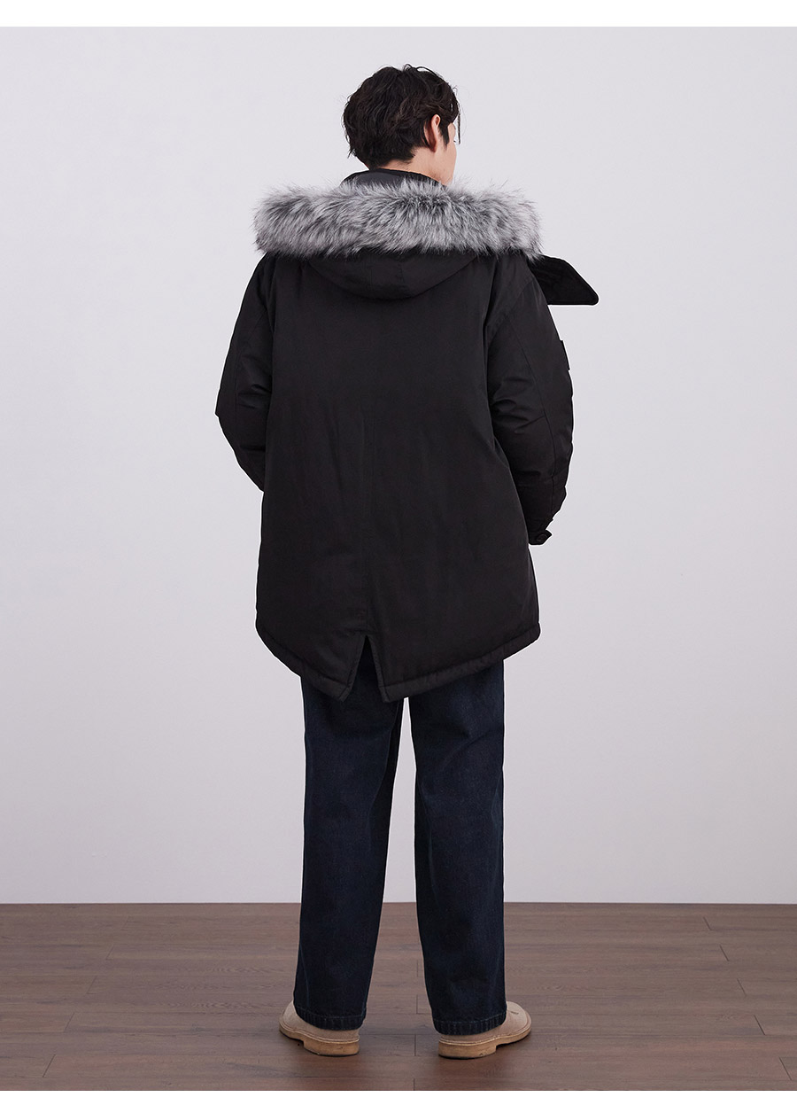 MIDDLE HOODIE FUR DOWN JUMPER / CO2304DP07BR / CO2304DP07BK