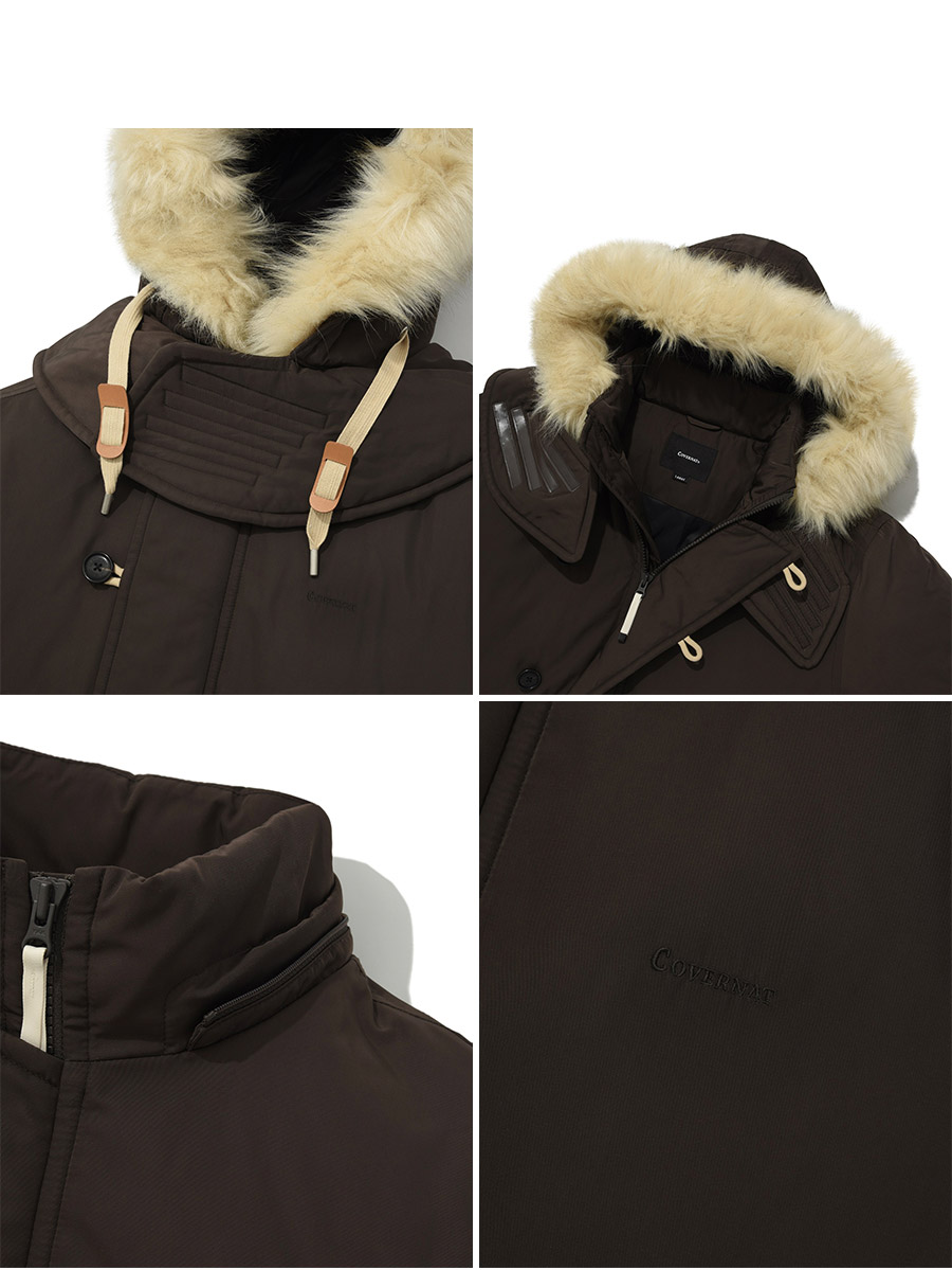 MIDDLE HOODIE FUR DOWN JUMPER / CO2304DP07BR / CO2304DP07BK