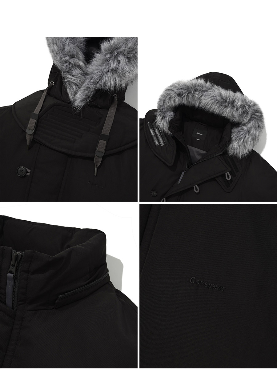 MIDDLE HOODIE FUR DOWN JUMPER / CO2304DP07BR / CO2304DP07BK