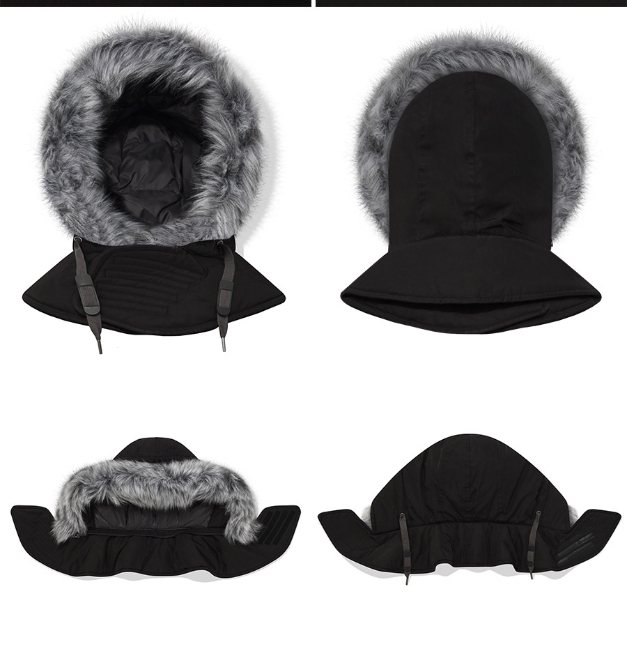 MIDDLE HOODIE FUR DOWN JUMPER / CO2304DP07BR / CO2304DP07BK