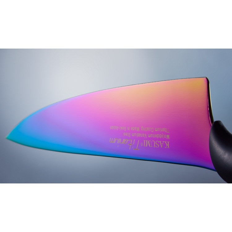 スミカマ 日本製 霞 KASUMI チタニウム 包丁セット 三徳包丁 ペティナイフ シャープナー 3点セット 三徳18cm ペティ12cm 砥石 青い包丁 関の刃物 職人仕上げ 刃物のまち 岐阜県関市