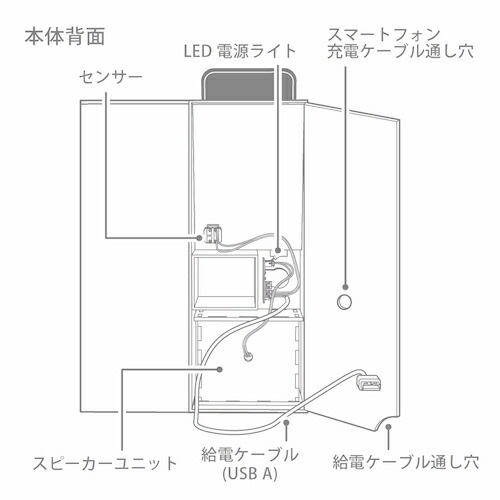 ライフスタイルツール with Speaker スピーカー付き収納 ブラック LST-WS01BK