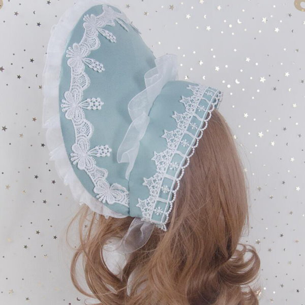 タグ付き未使用 メイドキャップ ボンネット ロリータ ヘッドドレス タグ付き未使用 メイドキャップ ボンネット ロリータ ヘッドドレス