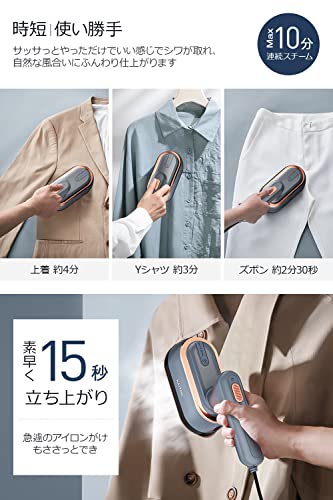 アイロン ハンディ スチームアイロン 【一台多役 ドライアイロン機能付き】 衣類スチーマー ハンガーにかけたまま シワ伸ばし 15秒立ち上がり ハンディアイロン 連続スチーム パワフル シワとり 脱臭