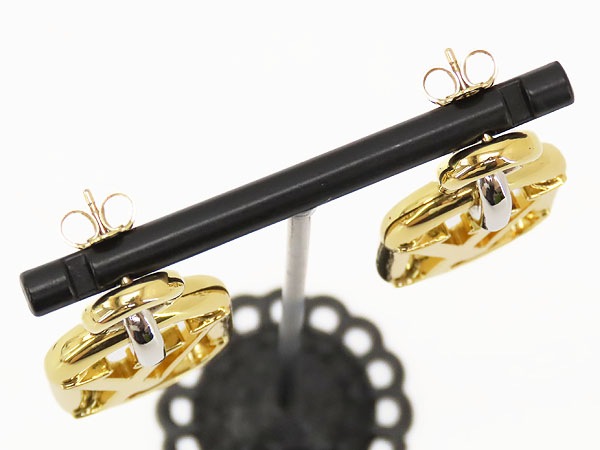 レア美品ルイヴィトンエブリデイチェーンLVスイングピアスゴールドシルバーM00603 レア美品ルイヴィトンエブリデイチェーンLVスイングピアスゴールドシルバーM00603