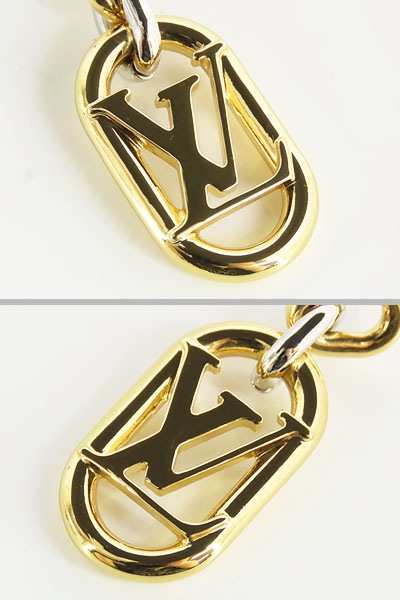 レア美品ルイヴィトンエブリデイチェーンLVスイングピアスゴールドシルバーM00603 レア美品ルイヴィトンエブリデイチェーンLVスイングピアスゴールドシルバーM00603